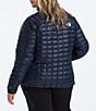 The North Face Plus Size ThermoBall Stand Collar Long Sleeve Zip Front Puffer Jacket, Color:Summit Navy - Image 2