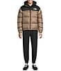 The North Face Retro Nuptse Long Sleeve Color Block Winter Jacket, Color:Mocha Brown/TNF Black - Image 7