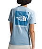 Color:Steel Blue - Image 2 - Short Sleeve Never Stop Exploring Box Logo Tee