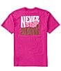 Color:Pink Primrose - Image 1 - Short Sleeve Brand Proud Never Stop Exploring T-Shirt