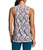 Color:Reef Waters Wild Daisy Print - Image 2 - Wander FlashDry™ Floral Print Slit Back Sleeveless Tank