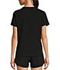 Color:Black - Image 2 - Women Adventure Solid Crew Neck Short Sleeve Tee Shirt