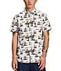 Color:Gardenia White/Camping Scenic - Image 1 - Woven Short Sleeve Baytrail Pattern Shirt