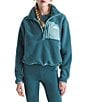 The North Face Yumiori Off Peak Fleece Double Layer Stand Collar Half Zip Pullover Jacket, Color:Space/Blue Eclipse - Image 1