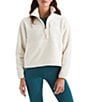 The North Face Yumiori Off Peak Fleece Double Layer Stand Collar Half Zip Pullover Jacket, Color:White Dune - Image 1