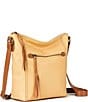 Color:Buttercup - Image 5 - Ashland Leather Zip Top Crossbody Bag