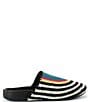 Color:Black/White Rainbow Stripe - Image 2 - Bolinas Stripe Print Crochet Clogs