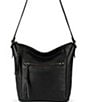 Color:Black - Image 1 - Collective Ashland Leather Zip Top Crossbody Bag