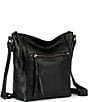 Color:Black - Image 3 - Collective Ashland Leather Zip Top Crossbody Bag