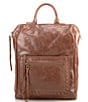 Color:Teak - Image 1 - Loyola Convertible Leather Studded Backpack