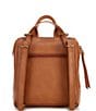 Color:Tobacco Floral Embossed - Image 2 - Loyola Embossed Leather Convertible Backpack