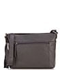 Color:Slate - Image 2 - Melrose Top Zip Leather Crossbody Bag