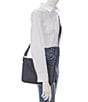 Color:Indigo - Image 6 - Melrose Top Zip Leather Crossbody Bag