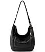 Color:Black - Image 1 - Sequoia Leather Hobo Bag