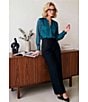 the Slim Factor fit Lightweight Ponte Knit No Waist Wide Leg Pants - Image 5