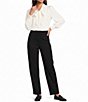 the Slim Factor fit Stretch Lightweight Ponte Knit No Waist Barrel Leg Pants - Image 3