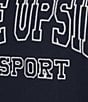Color:Navy - Image 4 - Embroidered Ivy League Saturn French Terry Crew Neck Logo Long Sleeve Sweatshirt