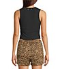 The Upside Onyx Kori Scoop Neck Sleeveless Crop Tank, Color:Black - Image 2