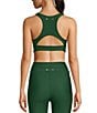 Color:Fern - Image 2 - Oxford Nora High Neck Cut-Out Back Sports Bra