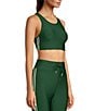 Color:Fern - Image 3 - Oxford Nora High Neck Cut-Out Back Sports Bra