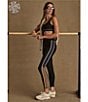 The Upside Revolver 25#double; Texture Rib Knit Colorblock Coordinating Midi Leggings, Color:Black - Image 6