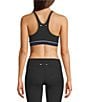 The Upside Revolver Jade Texture Rib Colorblock Scoop Neck Racerback Coordinating Bra Top, Color:Black - Image 2