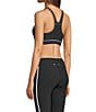 The Upside Revolver Jade Texture Rib Colorblock Scoop Neck Racerback Coordinating Bra Top, Color:Black - Image 4