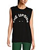 Color:Black - Image 1 - Sleeveless Graphic Muscle Tank
