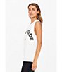 The Upside Organic Cotton Sleeveless Graphic Muscle Tank, Color:White - Image 7