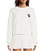Color:White - Image 1 - Topspin Dominique Crew Neck Long Sleeve Pickleball Sweatshirt