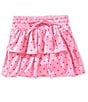 Theme NYC Big Girls Willow Pink Hearts Satin Skort - Image 1
