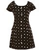 Theme NYC Big Girls Zoe Sequin Cap Sleeve Button Front Dress - Image 1