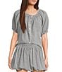 Things Between Button Front Gingham Woven Coordinating Top, Color:Black - Image 1