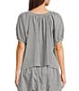 Things Between Button Front Gingham Woven Coordinating Top, Color:Black - Image 2