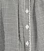 Things Between Button Front Gingham Woven Coordinating Top, Color:Black - Image 5