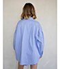 Things Between Button Front Stripe Coordinating Poplin Top, Blue - Image 7