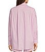 Things Between Button Front Stripe Coordinating Poplin Top, Pink - Image 2