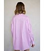 Things Between Button Front Stripe Coordinating Poplin Top, Pink - Image 7