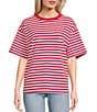 Things Between Crew Neck Stripe Short Sleeve Boxy T-Shirt - Image 5