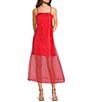 Things Between Organza Midi Shift Dress, Color:Red - Image 1
