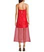 Things Between Organza Midi Shift Dress, Color:Red - Image 2