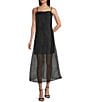 Things Between Organza Midi Shift Dress, Color:Black - Image 1