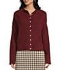 Things Between Piper Button-Front Cardigan, Color:Wine - Image 3