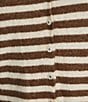 Things Between Piper Striped Button-Front Cardigan, Color:Ivory-Brown - Image 5