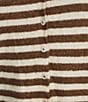 Things Between Piper Striped Button-Front Cardigan, Color:Ivory-Brown - Image 4