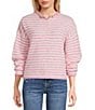 Things Between Piper Striped Partial Button-Front Sweater - Image 1