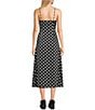 Things Between Polka Dot Print Midi Dress, Color:Black - Image 2