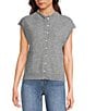 Things Between Solid Button Front Sweater Vest, Color:Grey - Image 1