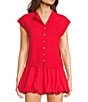 Things Between Things Between Solid Button Front Sweater Vest, Color:Tomato Red - Image 1