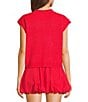Things Between Things Between Solid Button Front Sweater Vest, Color:Tomato Red - Image 2